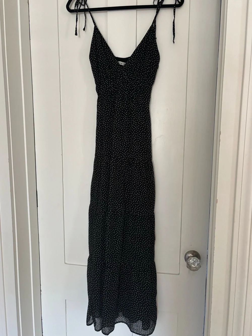 Abercrombie & Fitch Love Struck Maxi Dress Black/White Polka Dot (XS)